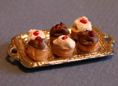 Dollhouse Miniature Cupcakes, Mixed